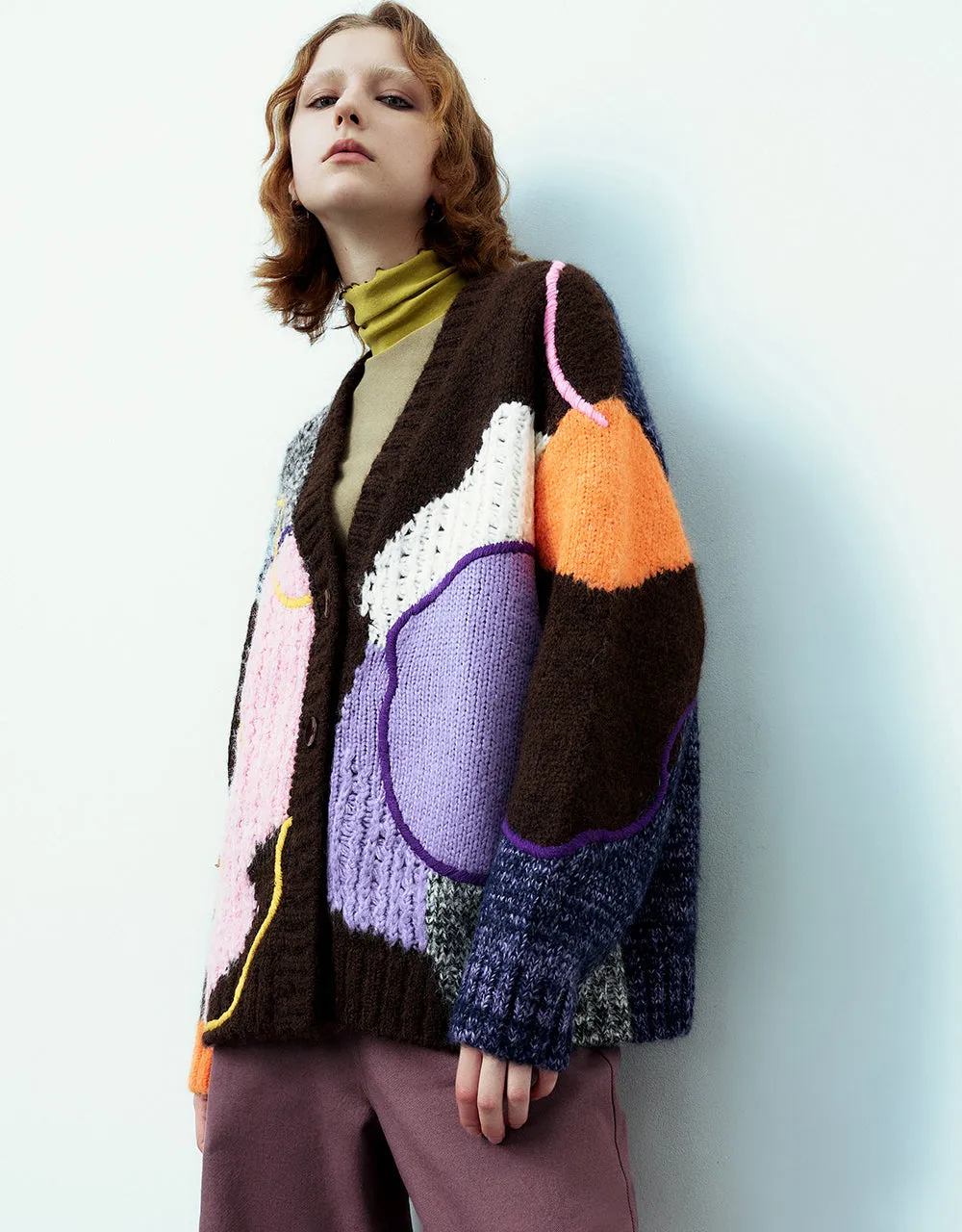 Drop Shoulder Sleeve V-Neck Knitted Cardigan sold by Urban Revivo