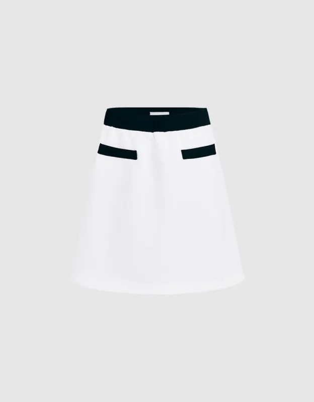 Contrast Trim Mini Skirt sold by Urban Revivo