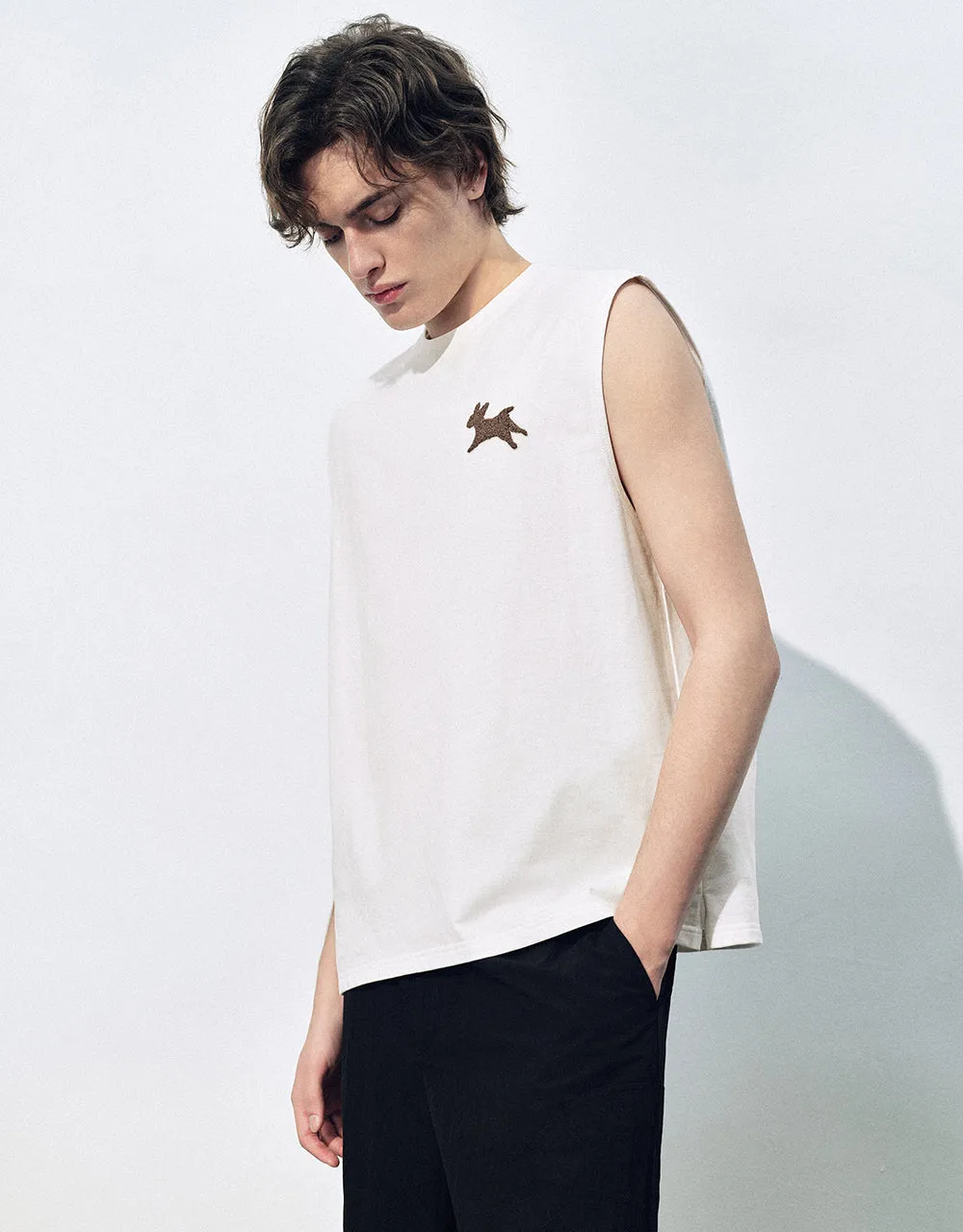 Crew Neck Loose Tank Top sold by Urban Revivo product image thumbnail 3