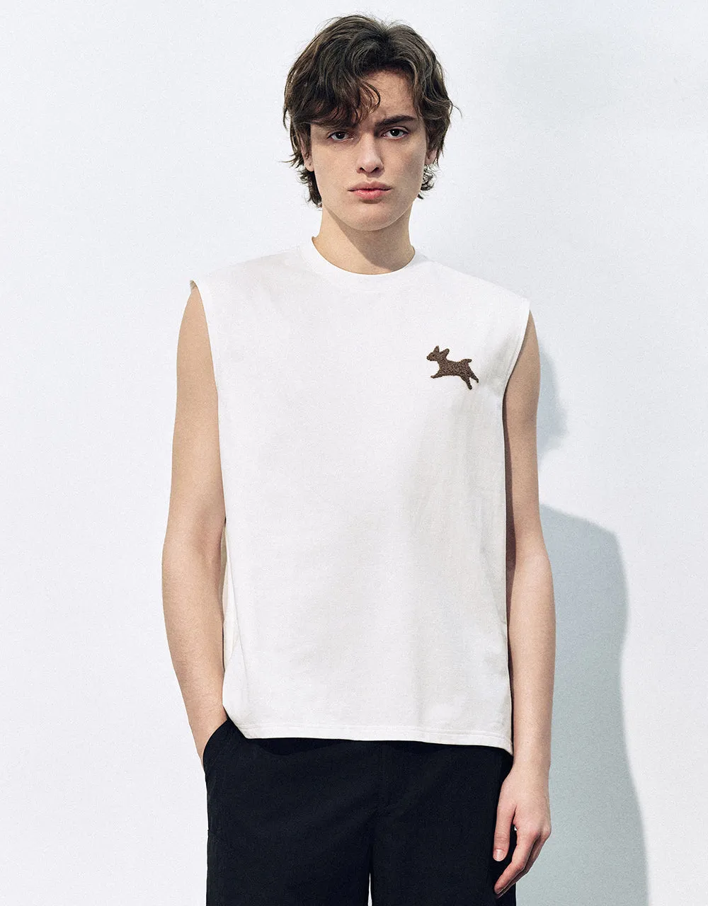 Crew Neck Loose Tank Top sold by Urban Revivo