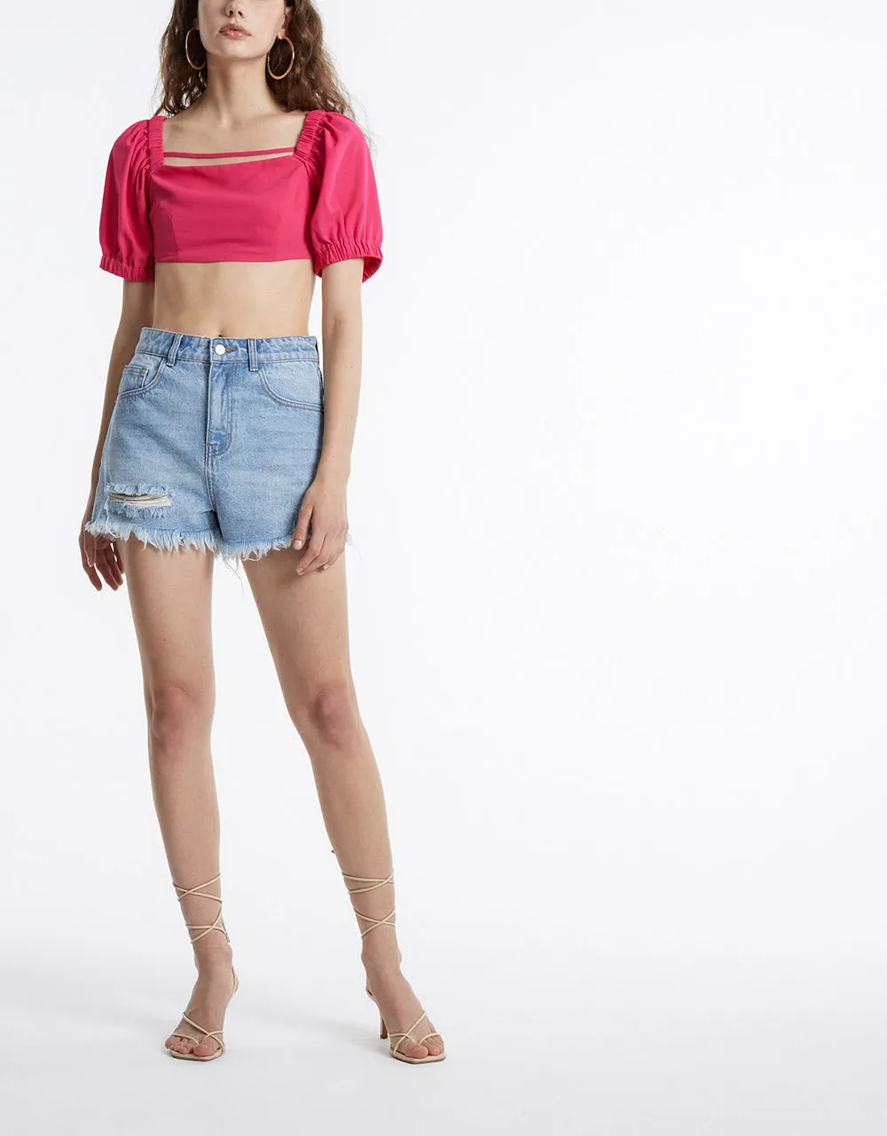 Puff Sleeve Crop Top sold by Urban Revivo product image thumbnail 3