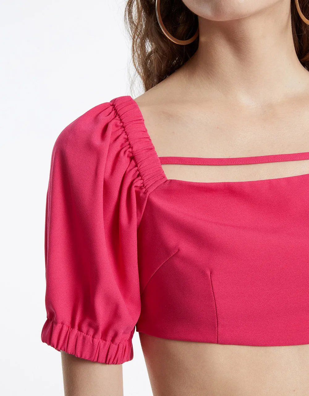 Puff Sleeve Crop Top sold by Urban Revivo product image thumbnail 4