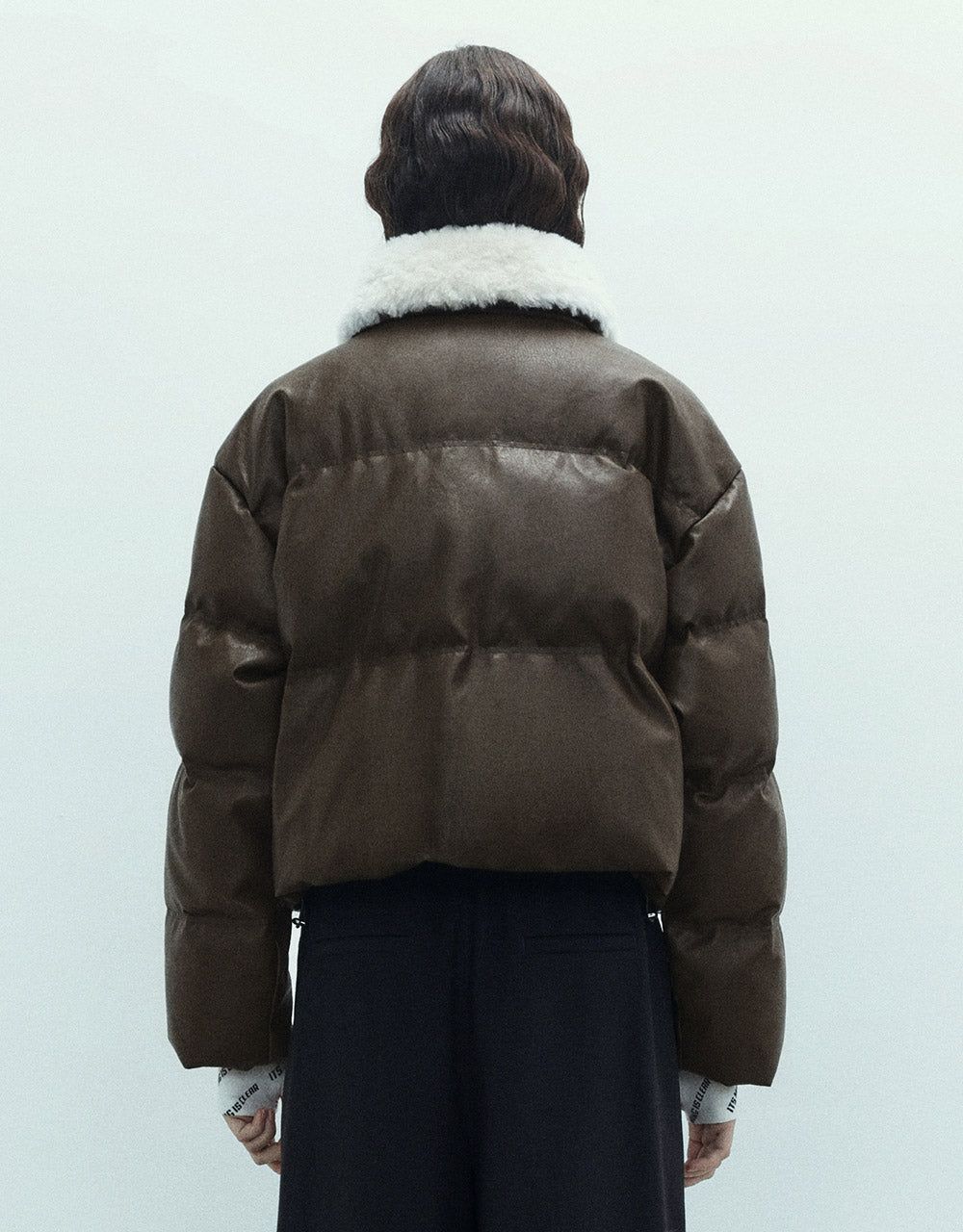 Faux Leather Shearling Lined Down Jacket sold by Urban Revivo product image thumbnail 5