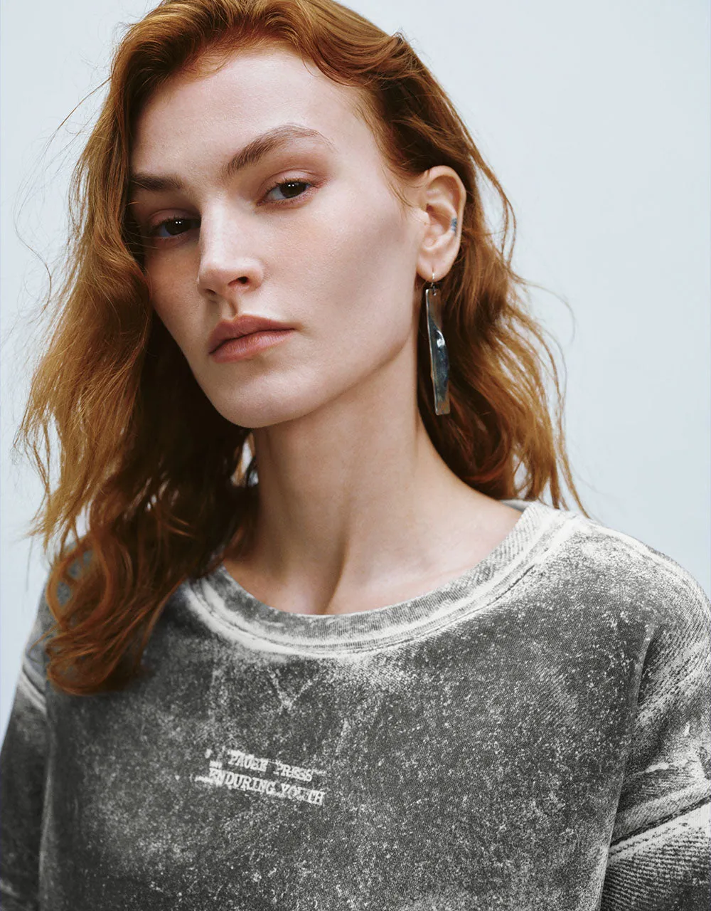 Printed Crew Neck Loose T-Shirt sold by Urban Revivo product image thumbnail 4