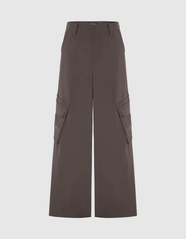 Multi-Pocket Wide-Leg Pants sold by Urban Revivo