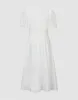 Square-Cut Collar A-Line Dress sold by Urban Revivo