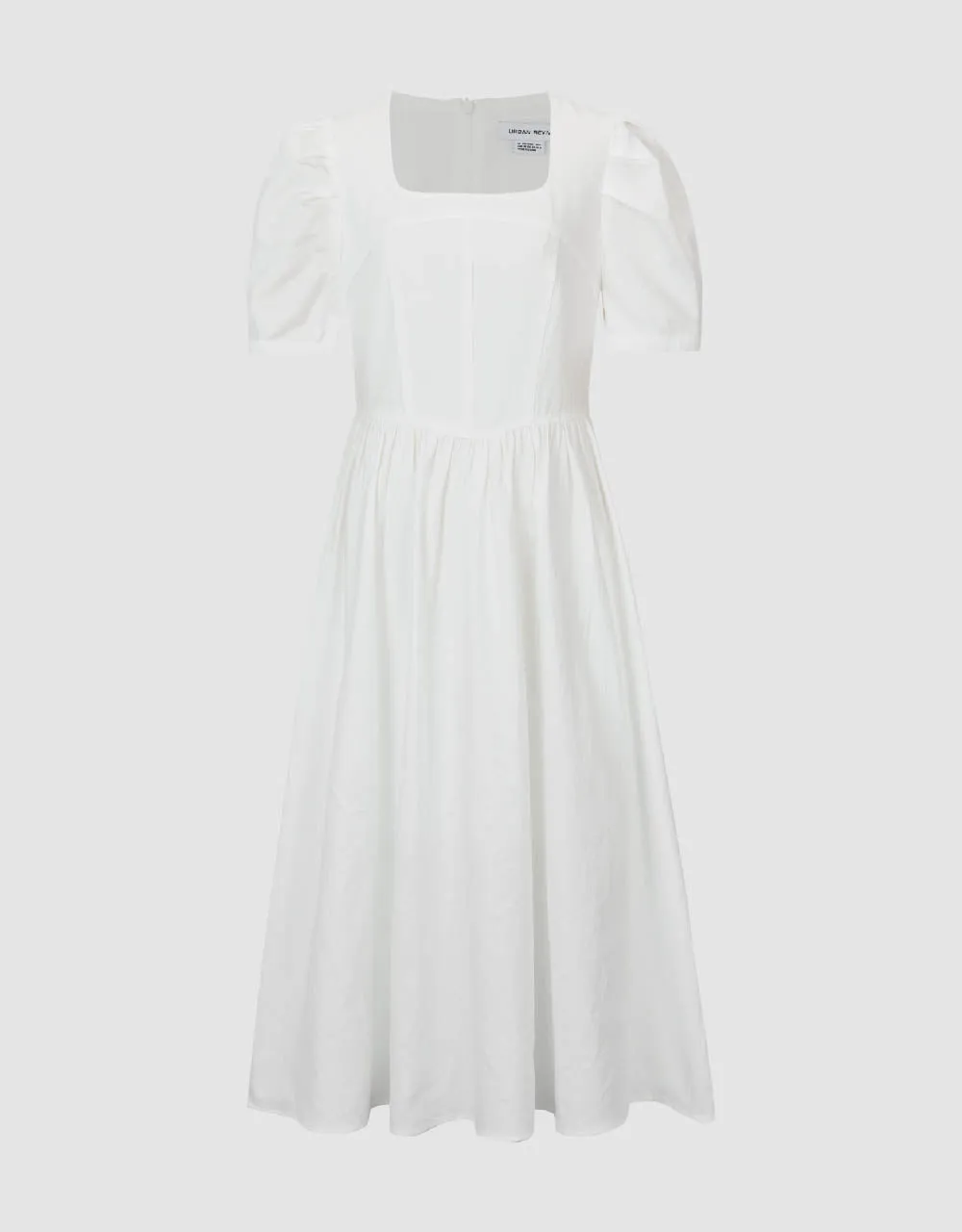 Square-Cut Collar A-Line Dress sold by Urban Revivo