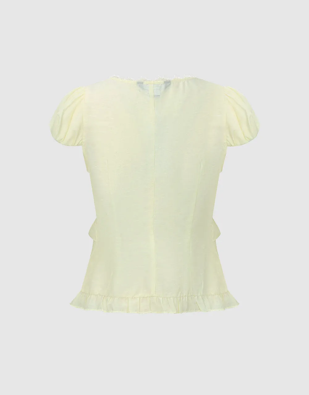 Frill Trim V-Neck Overhead Shirt sold by Urban Revivo product image thumbnail 5