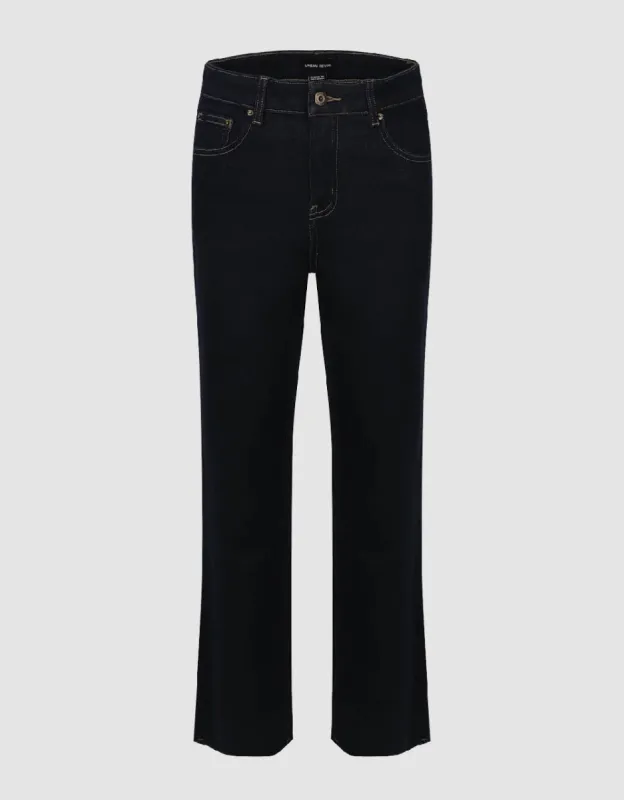 Raw Hem Straight Jeans sold by Urban Revivo