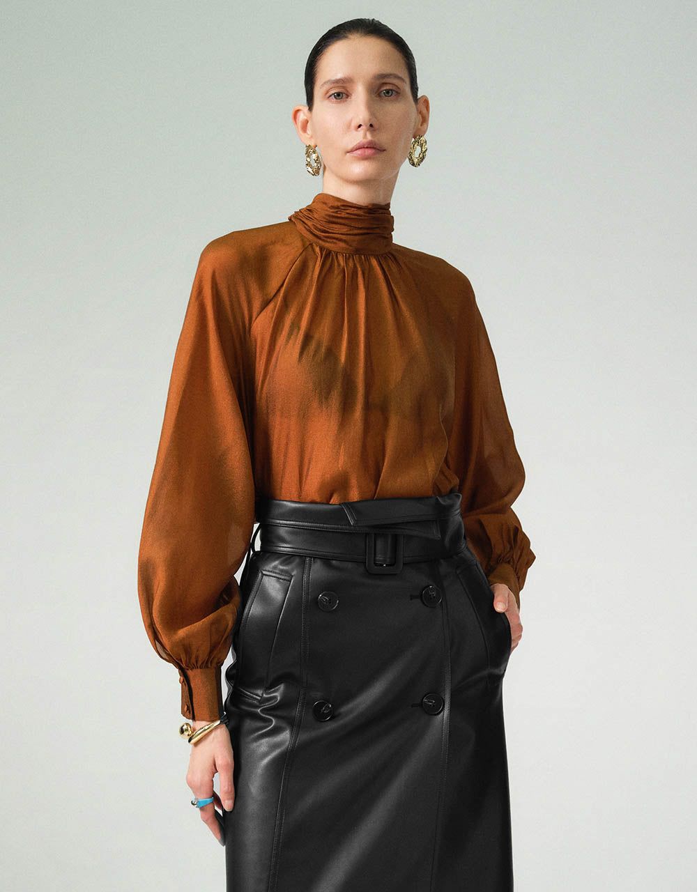 Turtle Neck Overhead Shirt sold by Urban Revivo