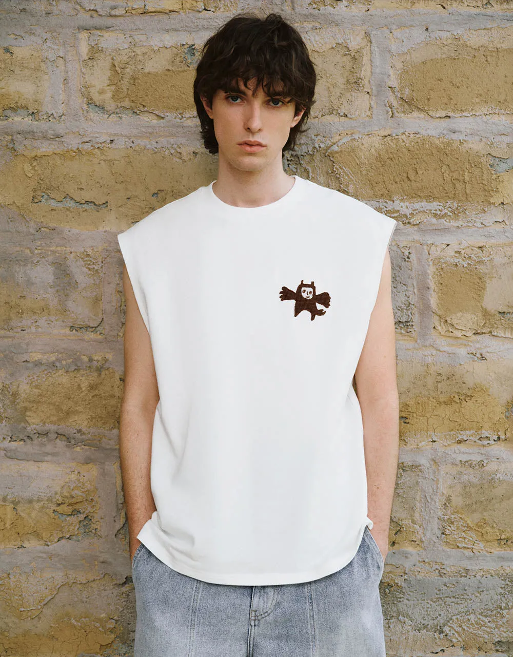 Crew Neck Loose Tank Top sold by Urban Revivo