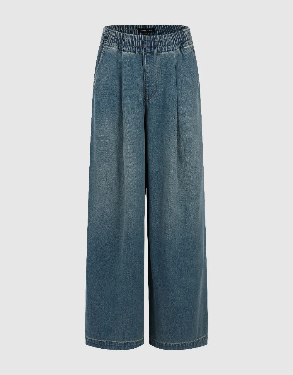 Elastic Waist Wide-Leg Jeans sold by Urban Revivo
