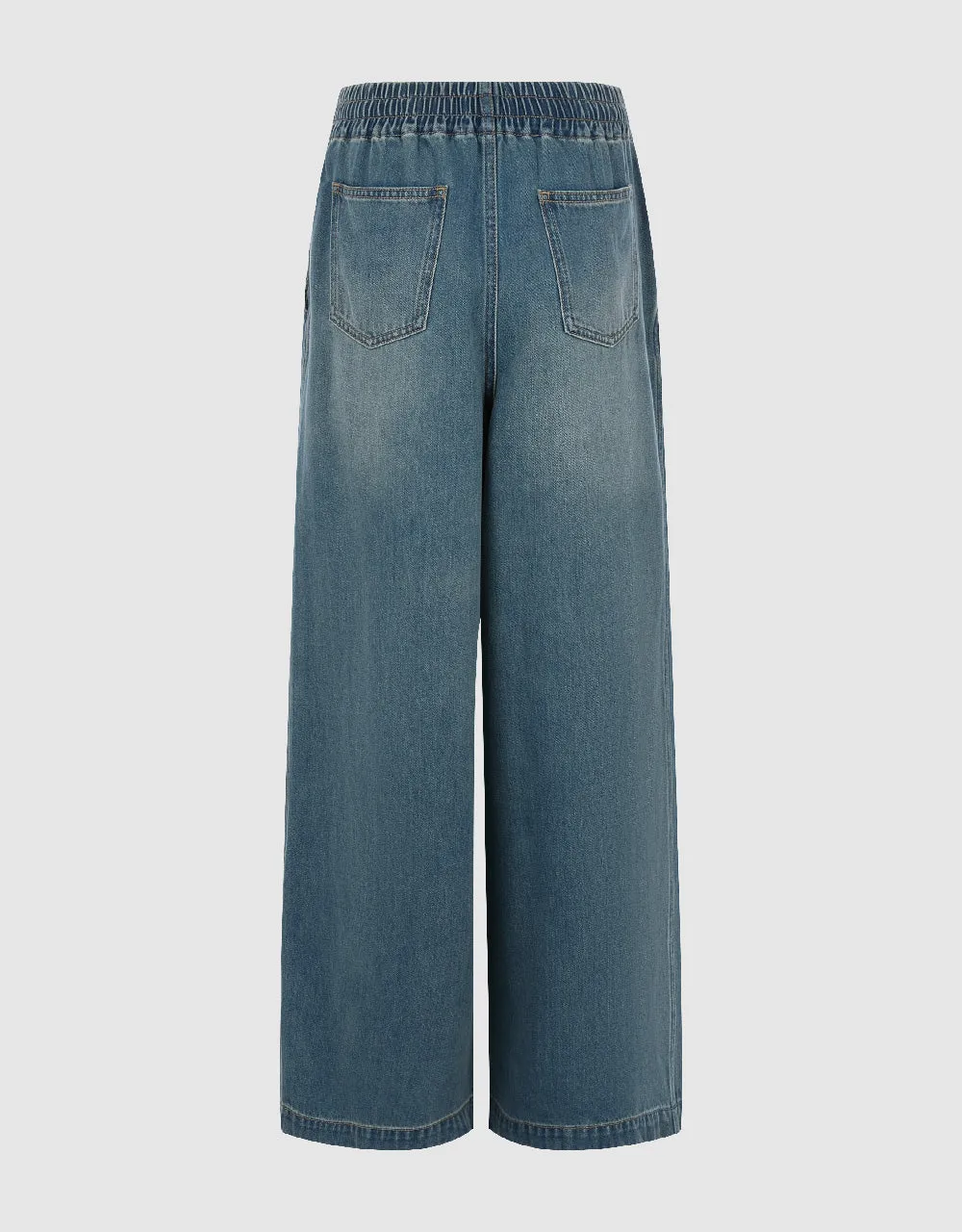 Elastic Waist Wide-Leg Jeans sold by Urban Revivo product image thumbnail 3