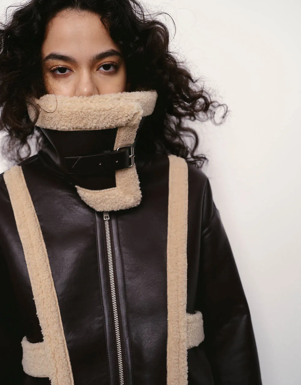 Vegan Leather Jacket With Furry Collar sold by Urban Revivo product image thumbnail 5