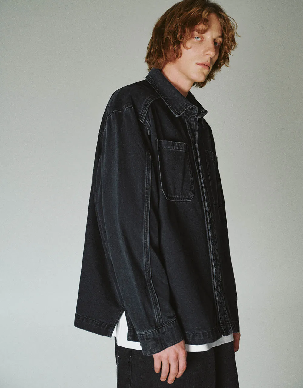 Button Up Denim Shirt sold by Urban Revivo product image thumbnail 3