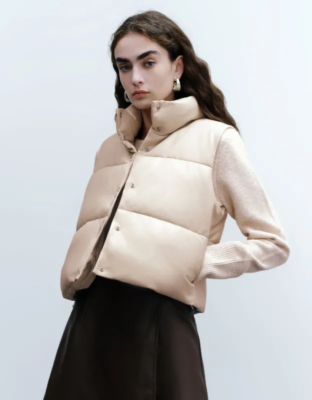 Stand Collar Padded Vest made by Urban Revivo