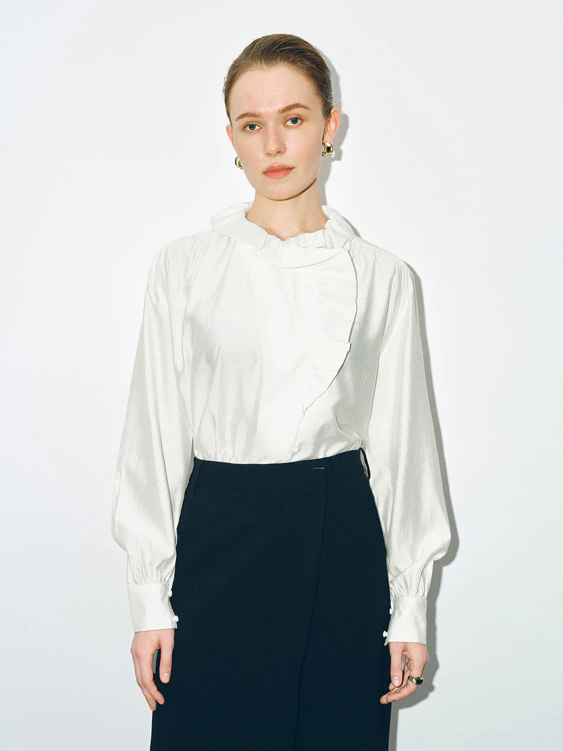 Ruffle Loose Shirt sold by Urban Revivo