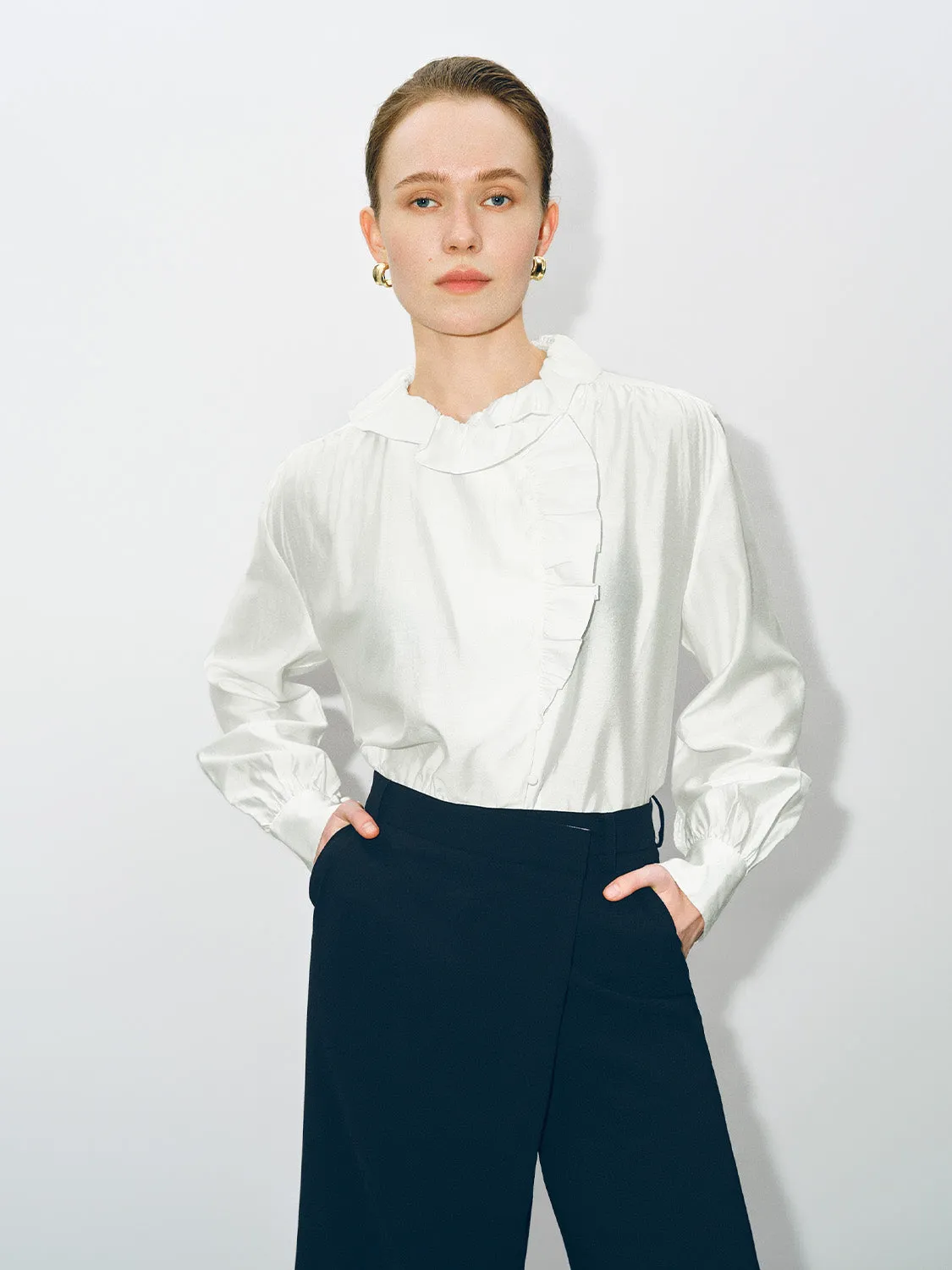 Ruffle Loose Shirt sold by Urban Revivo product image thumbnail 3