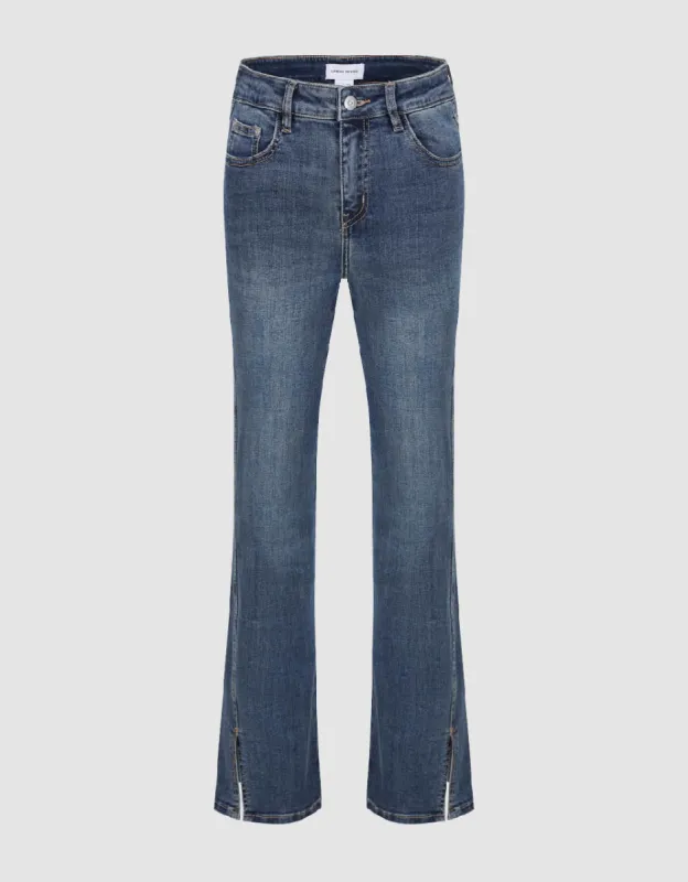 Split Hem Flare Jeans made by Urban Revivo