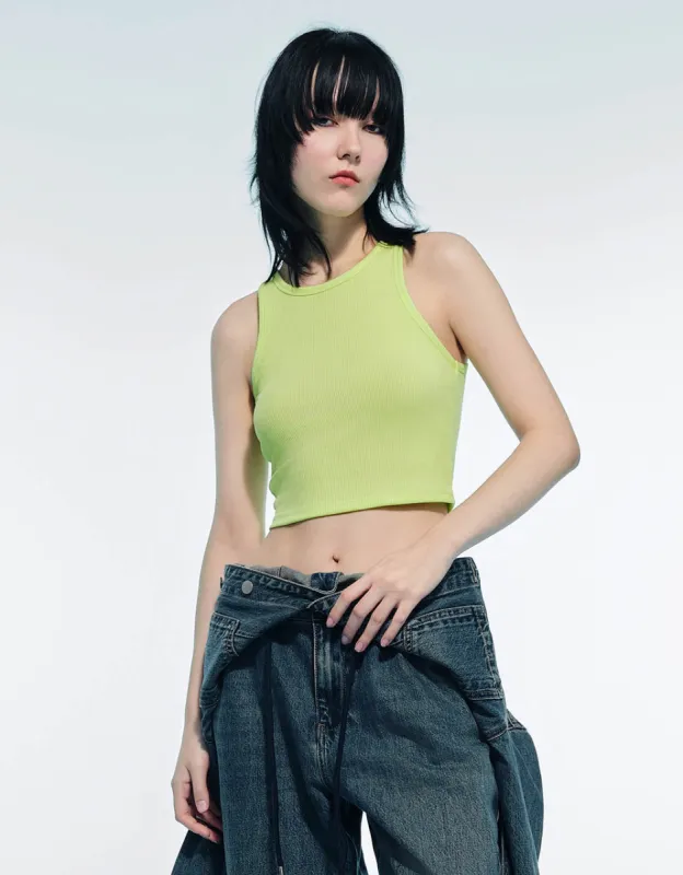Knitted Crew Neck Tank Top sold by Urban Revivo