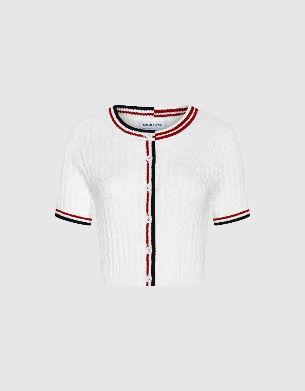 Crew Neck Knitted Cardigan sold by Urban Revivo product image thumbnail 2