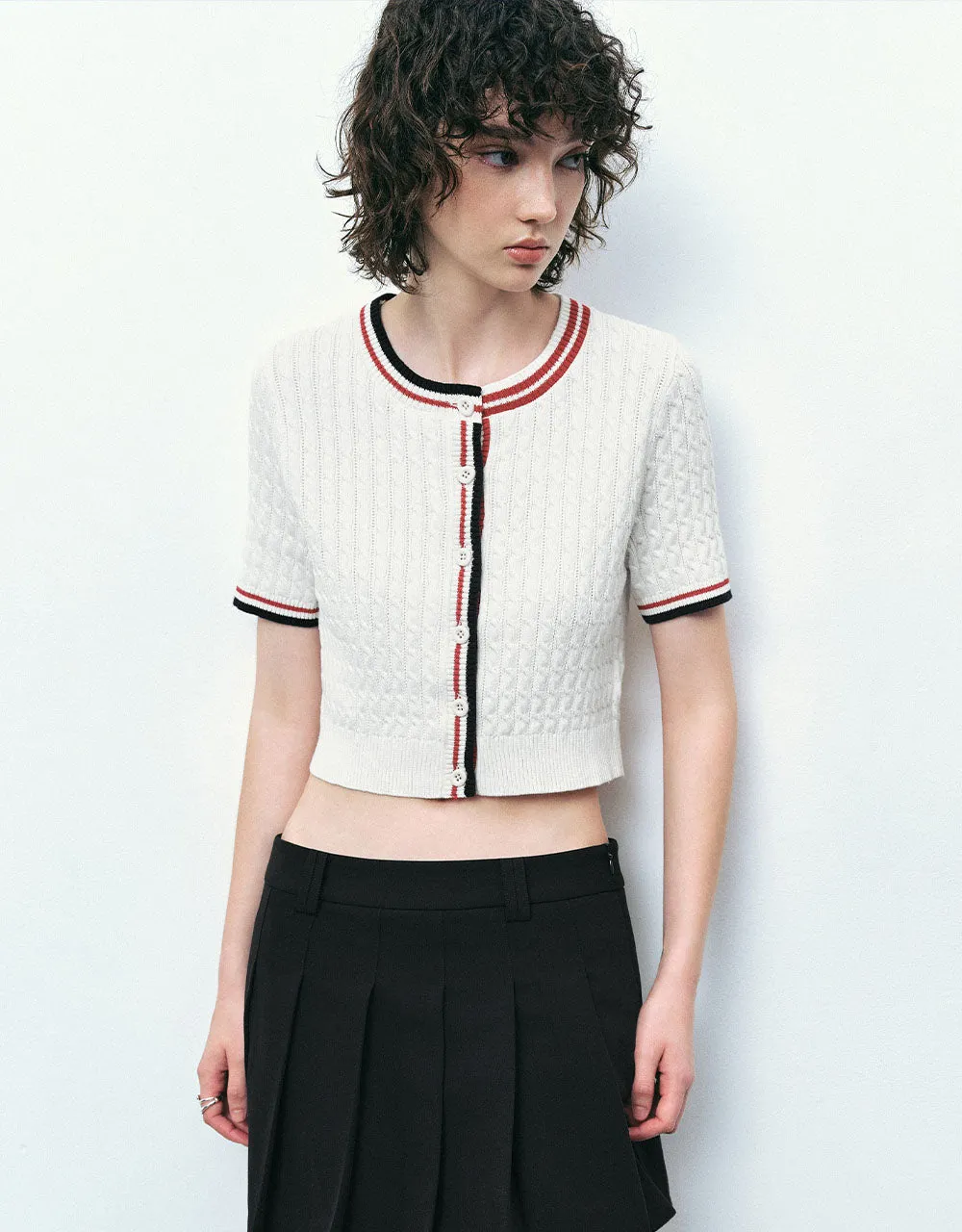 Crew Neck Knitted Cardigan sold by Urban Revivo product image thumbnail 3