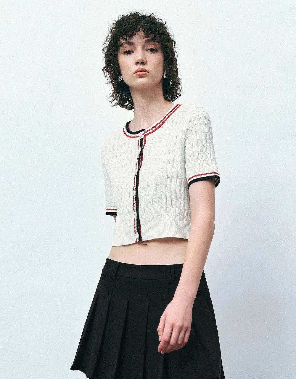 Crew Neck Knitted Cardigan sold by Urban Revivo