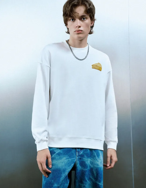 Cheese Printed  Sweatshirt sold by Urban Revivo