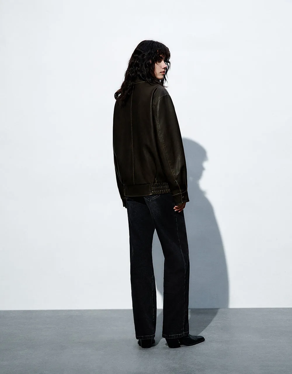 Vegan Leather Straight Jacket sold by Urban Revivo product image thumbnail 4