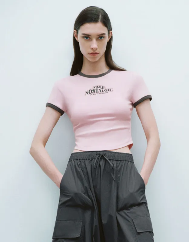 Letter Printed Crew Neck Loose T-Shirt sold by Urban Revivo