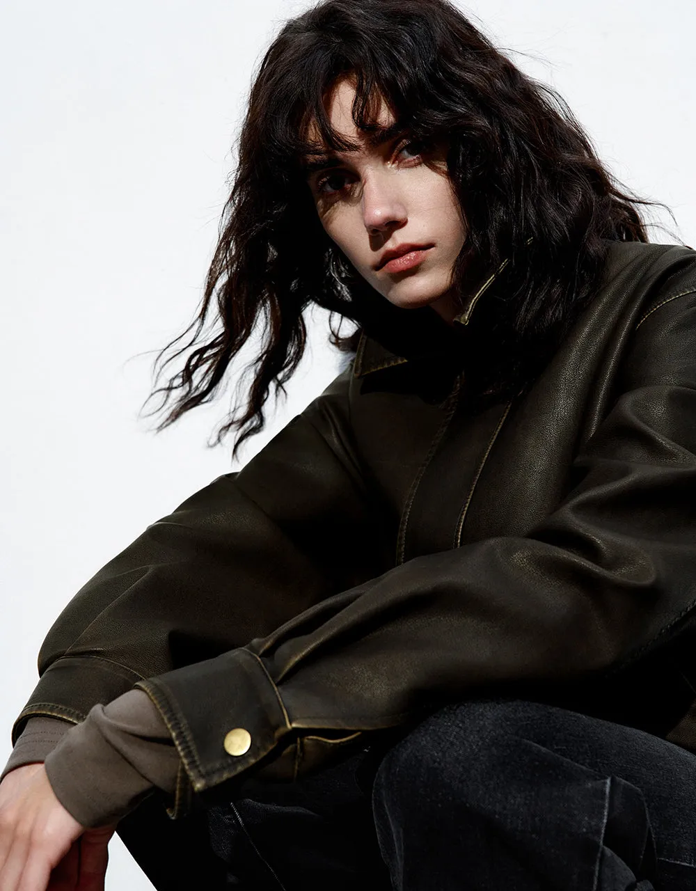 Vegan Leather Straight Jacket sold by Urban Revivo product image thumbnail 5