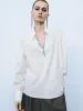 Rhinestone Décor Collared Neck Blouse sold by Urban Revivo