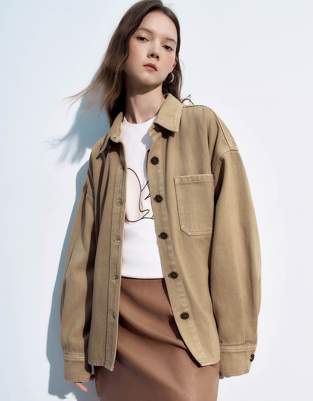 Button Up Loose Denim Shirt sold by Urban Revivo