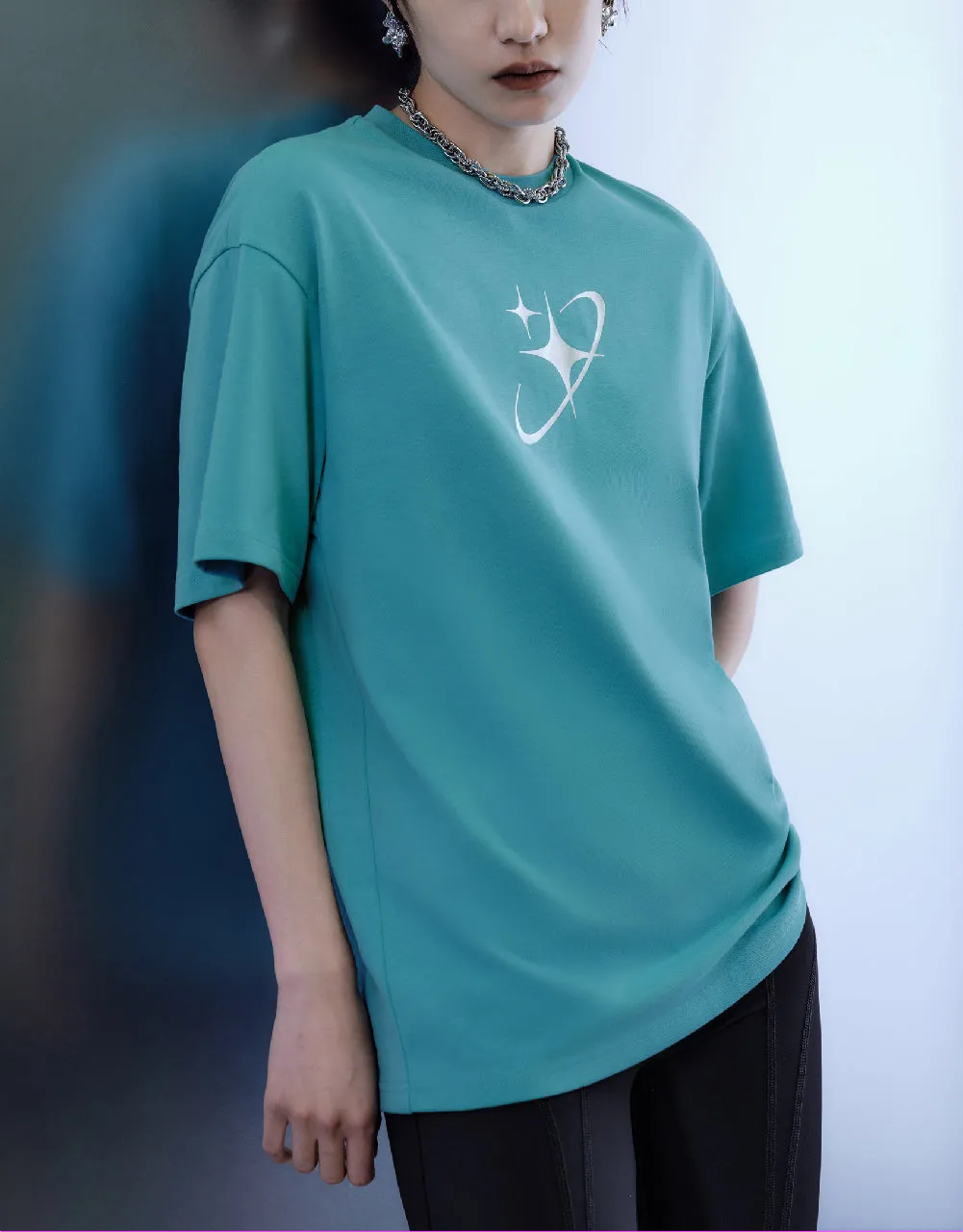 Galaxy Printed Crew Neck T-Shirt sold by Urban Revivo product image thumbnail 3