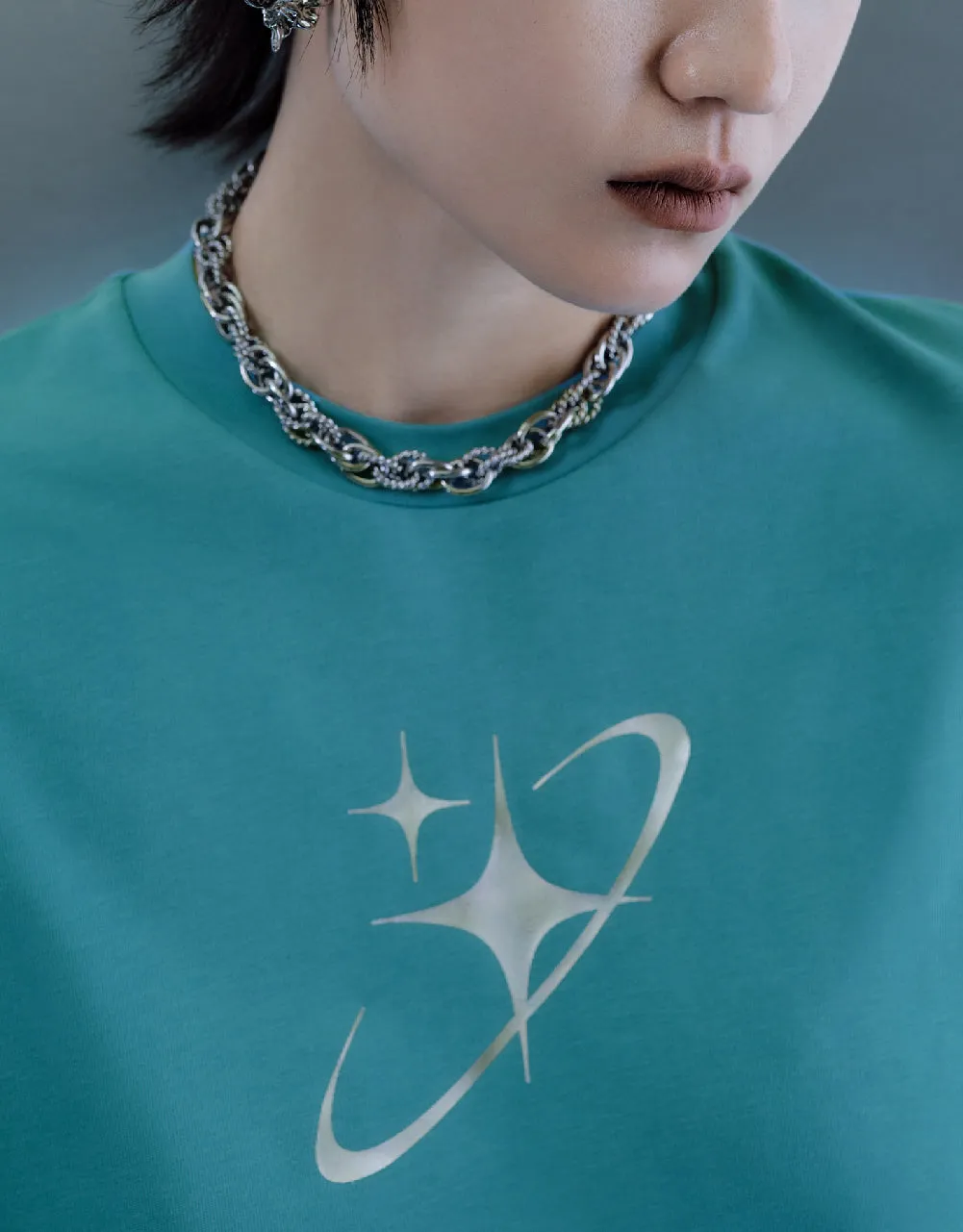 Galaxy Printed Crew Neck T-Shirt sold by Urban Revivo product image thumbnail 5