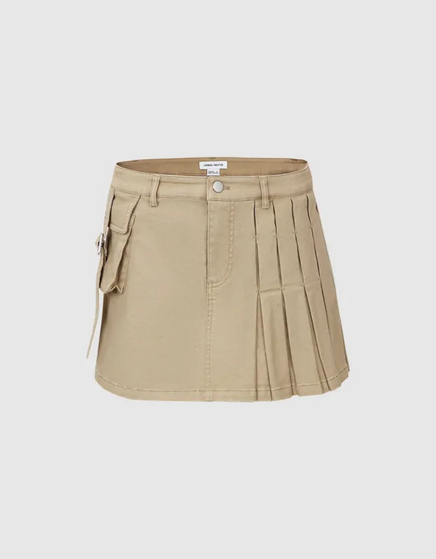Pleated Mini A-Line Skirt sold by Urban Revivo