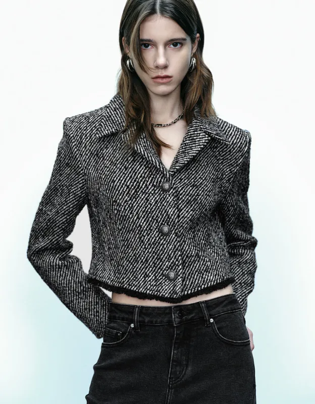 Cropped Wool Blend Blazer sold by Urban Revivo