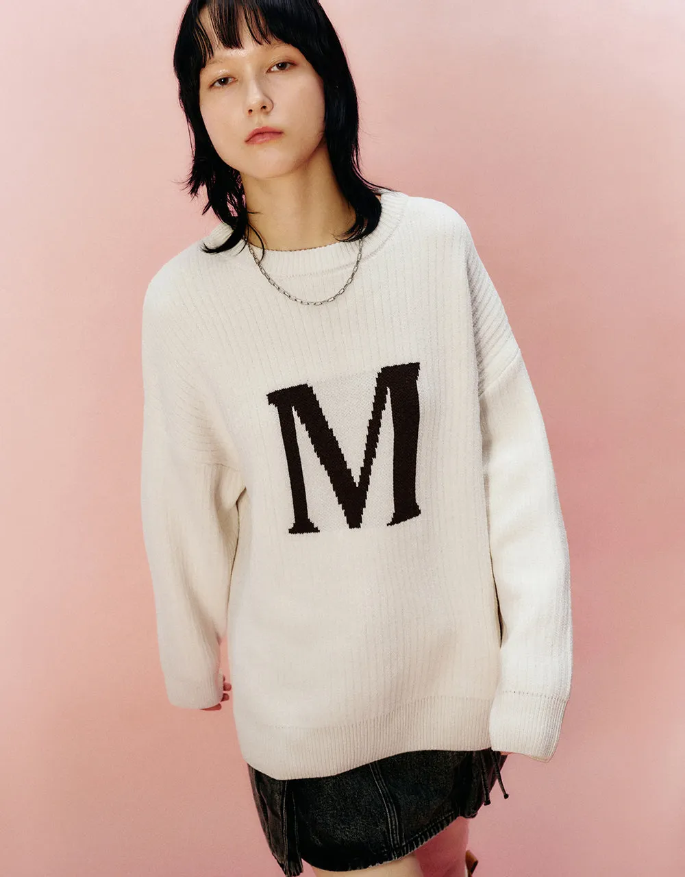 Letter Printed Crew Neck Knitted T-Shirt sold by Urban Revivo