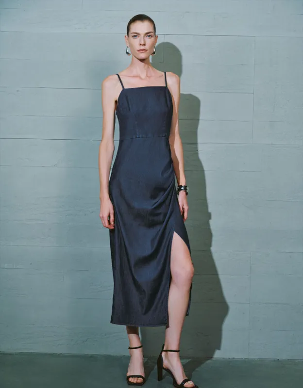 Ruched Denim Cami Dress sold by Urban Revivo