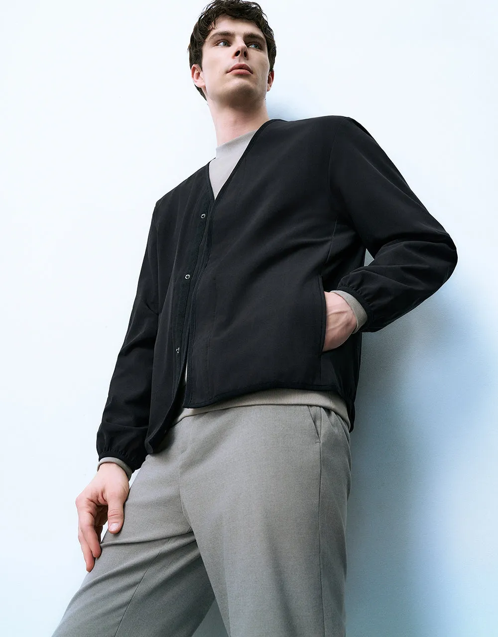 Kimono Lapel Straight Jacket sold by Urban Revivo product image thumbnail 3