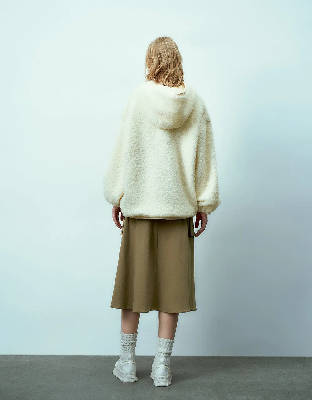 Hooded Furry Knitted Jacket sold by Urban Revivo product image thumbnail 4