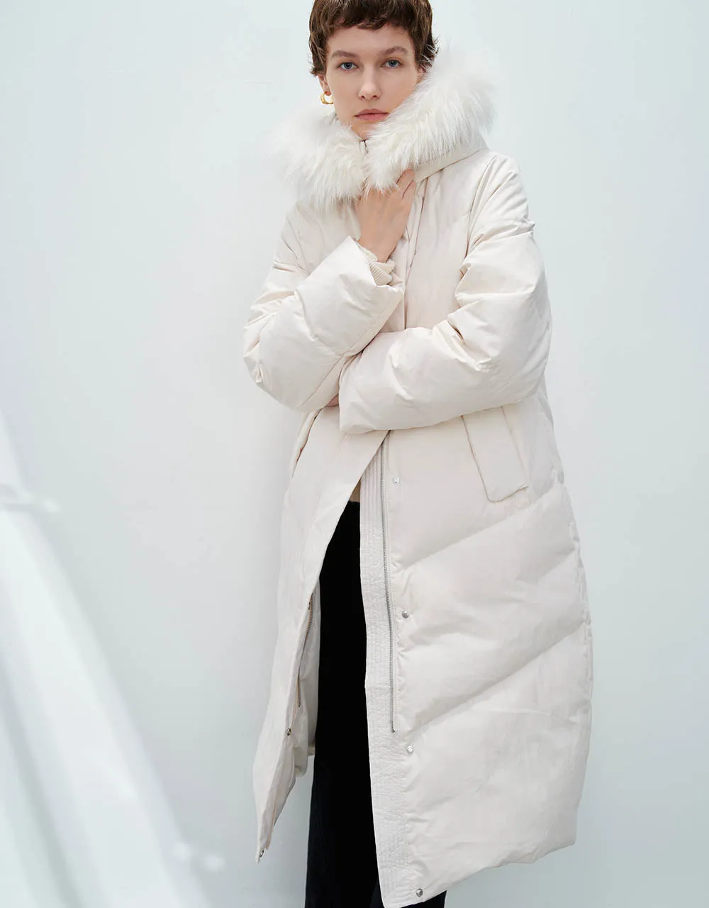 Hoodie Down Coat With Furry Collar sold by Urban Revivo product image thumbnail 2