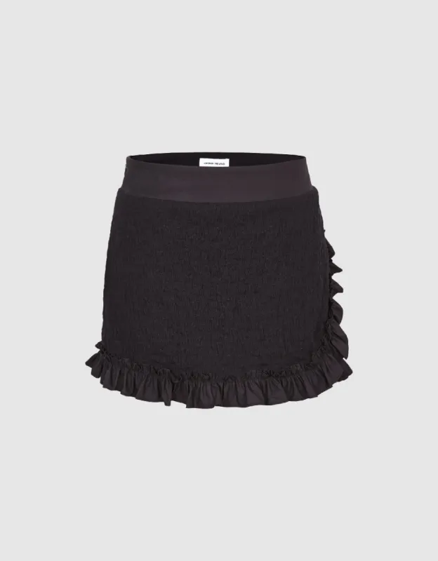 Frill Trim Mini Skirt sold by Urban Revivo