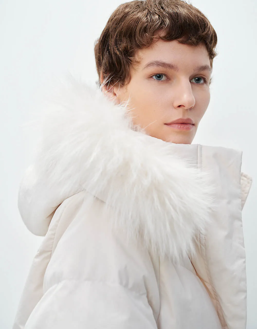 Hoodie Down Coat With Furry Collar sold by Urban Revivo product image thumbnail 4