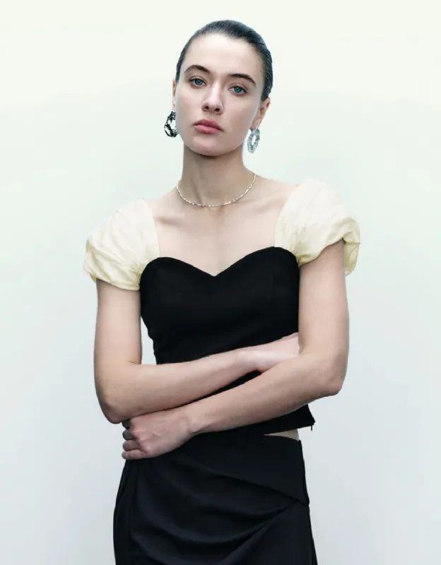 Puff Sleeve Skinny T-Shirt sold by Urban Revivo