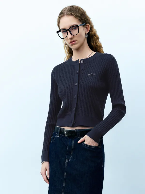 Crew Neck Knitted Cardigan sold by Urban Revivo