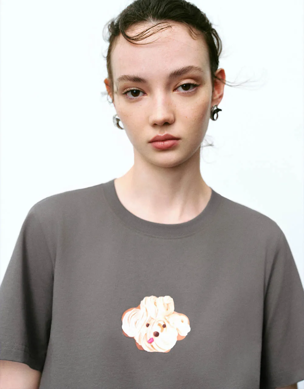 Printed Crew Neck Loose T-Shirt sold by Urban Revivo product image thumbnail 4