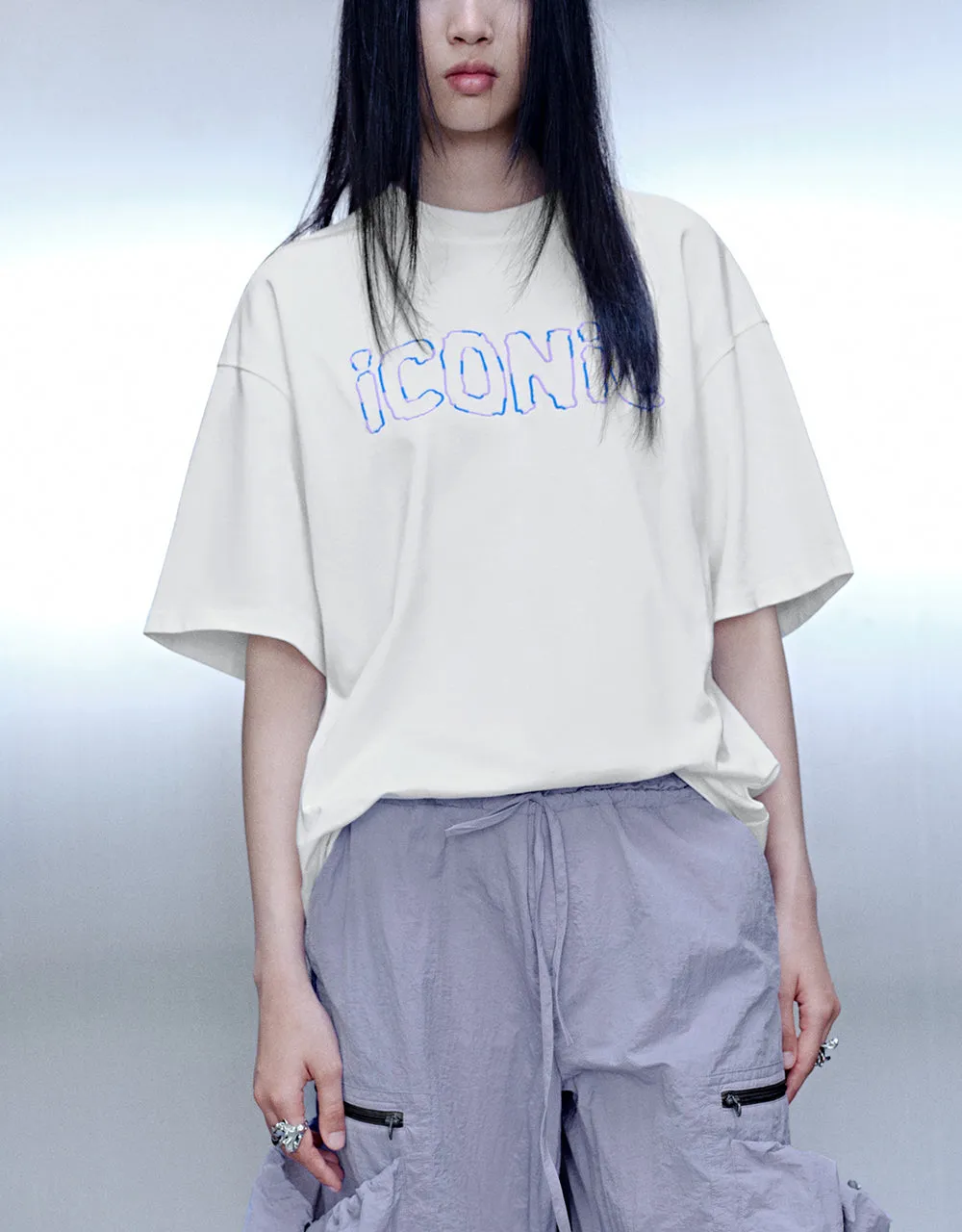 Letter Printed Crew Neck Loose T-Shirt sold by Urban Revivo product image thumbnail 2