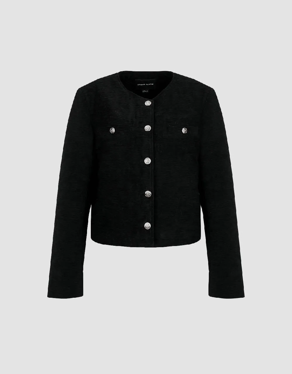 Square Button Crew Neck Denim Jacket sold by Urban Revivo product image thumbnail 2