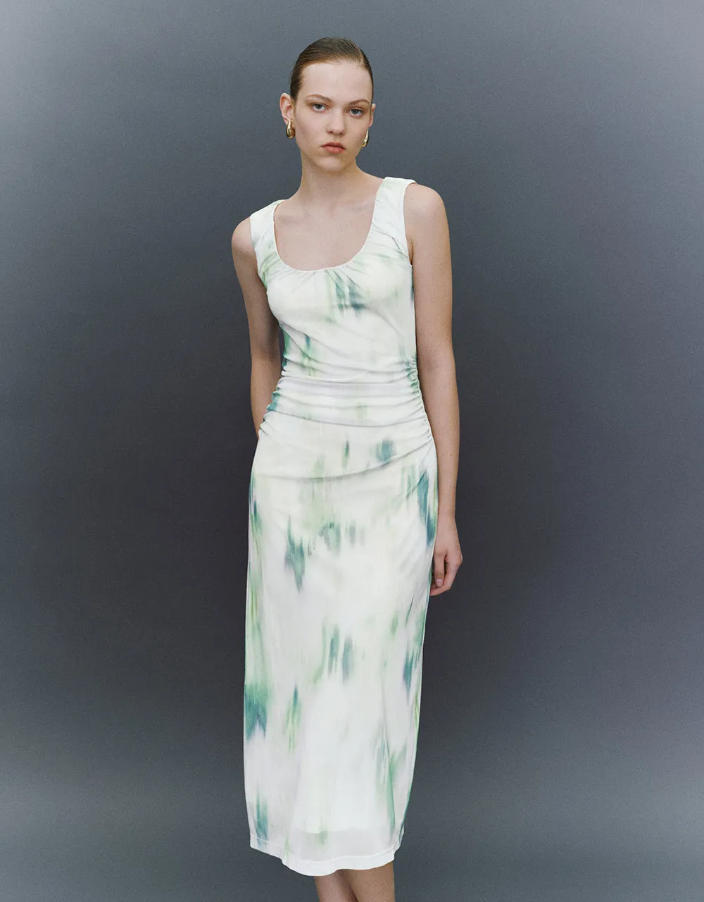 Printed Sleeveless U Neck Skinny Straight Dress sold by Urban Revivo